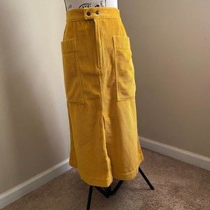 NWT Gap Gold Corduroy Midi Skirt size 16